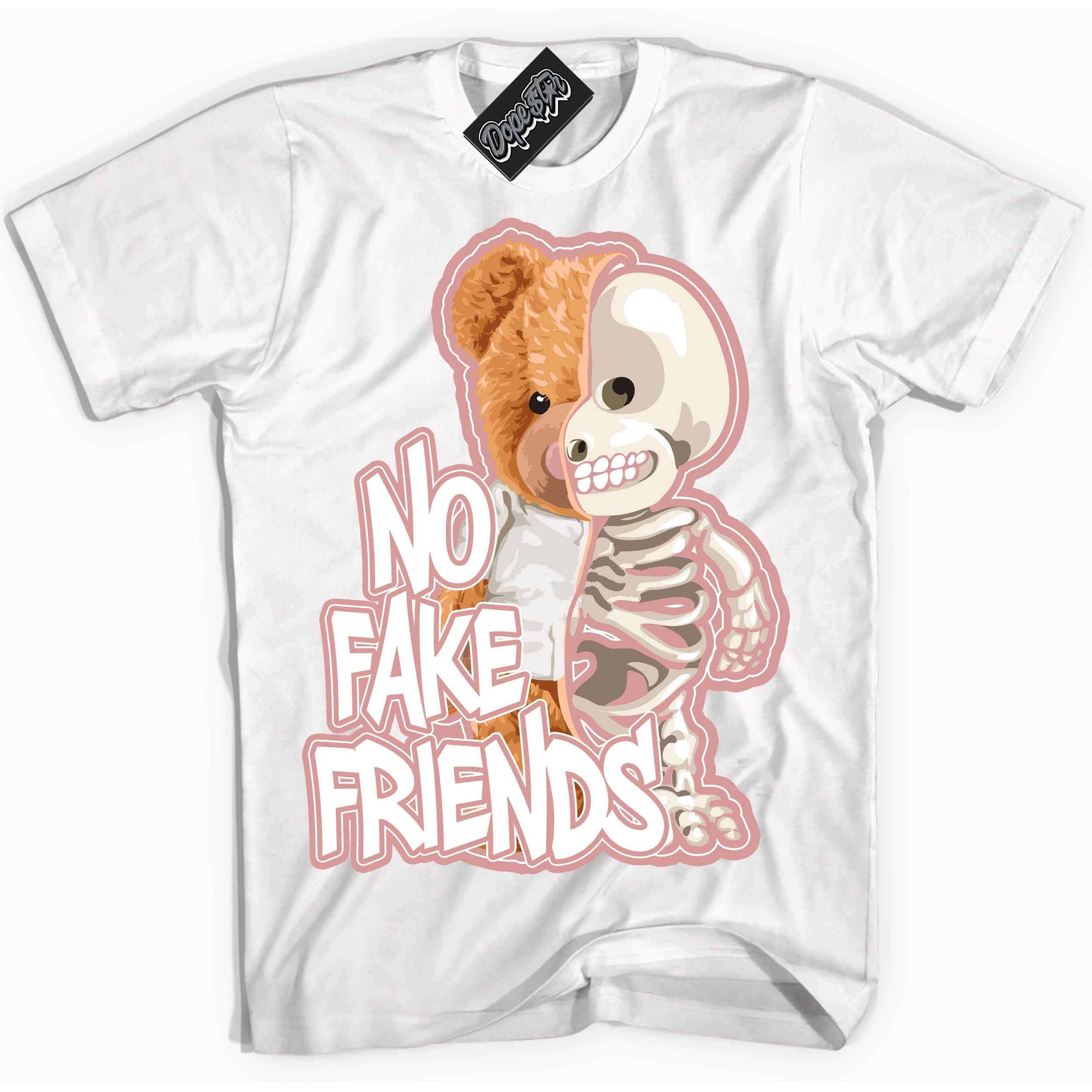 Cool White Shirt with “ No Fake Friends ” design that perfectly matches Legend Pink 11s Jordans.
