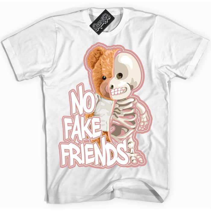 Cool White Shirt with “ No Fake Friends ” design that perfectly matches Legend Pink 11s Jordans.

