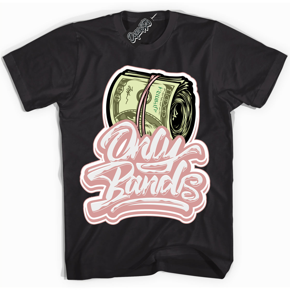 Cool Black Shirt with “ Only Bands ” design that perfectly matches Legend Pink 11s Jordans.

