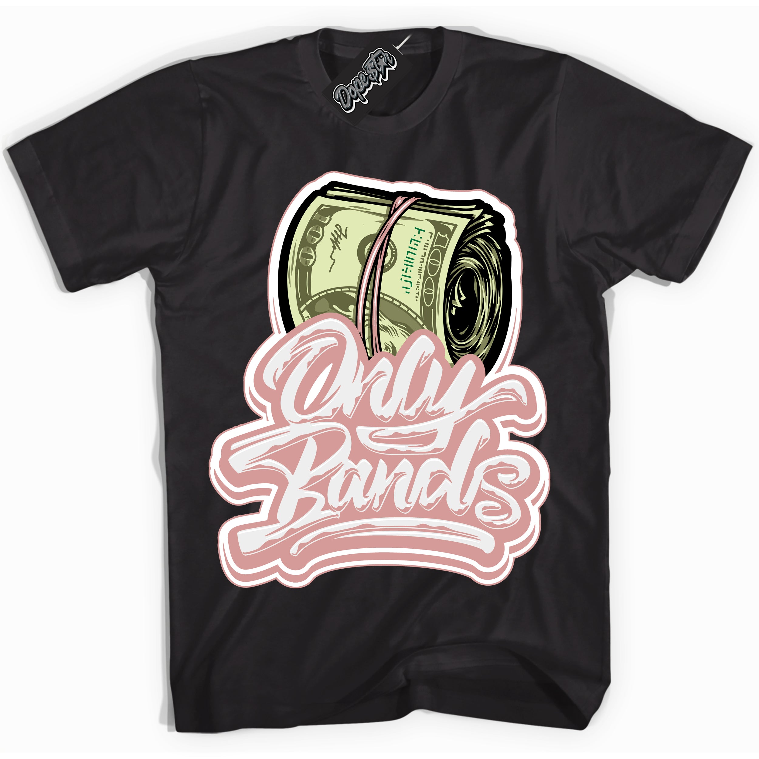 Cool Black Shirt with “ Only Bands ” design that perfectly matches Legend Pink 11s Jordans.

