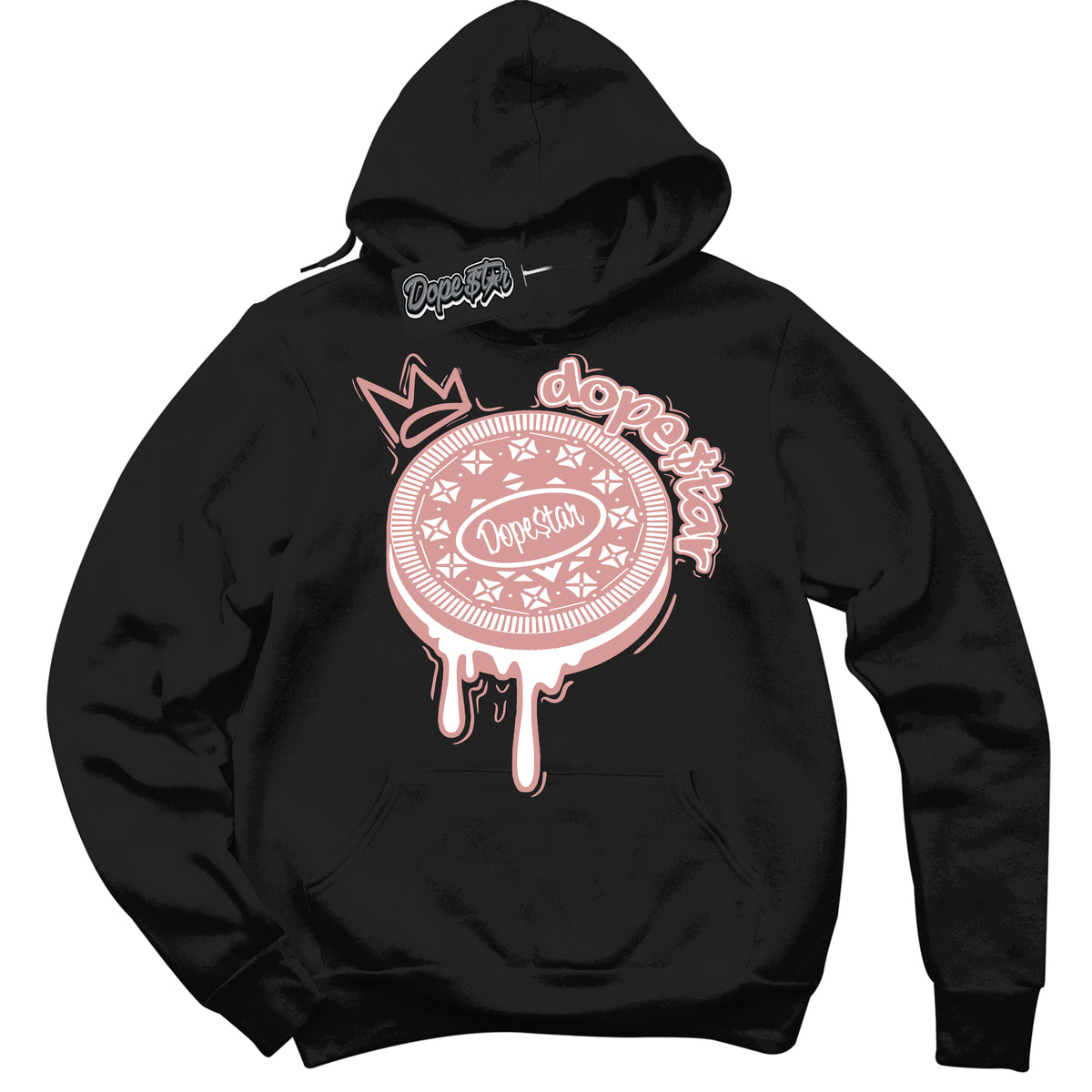 Cool Black Hoodie with “ Oreo DS ”  design that Perfectly Matches Legend Pink 11s Jordans.

