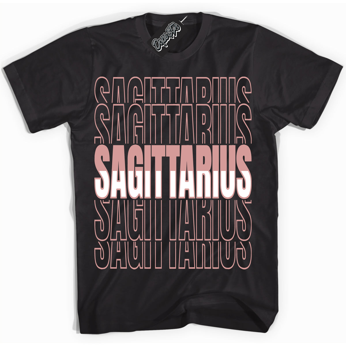 Cool Black Shirt with “ Sagittarius ” design that perfectly matches Legend Pink 11s Jordans.
