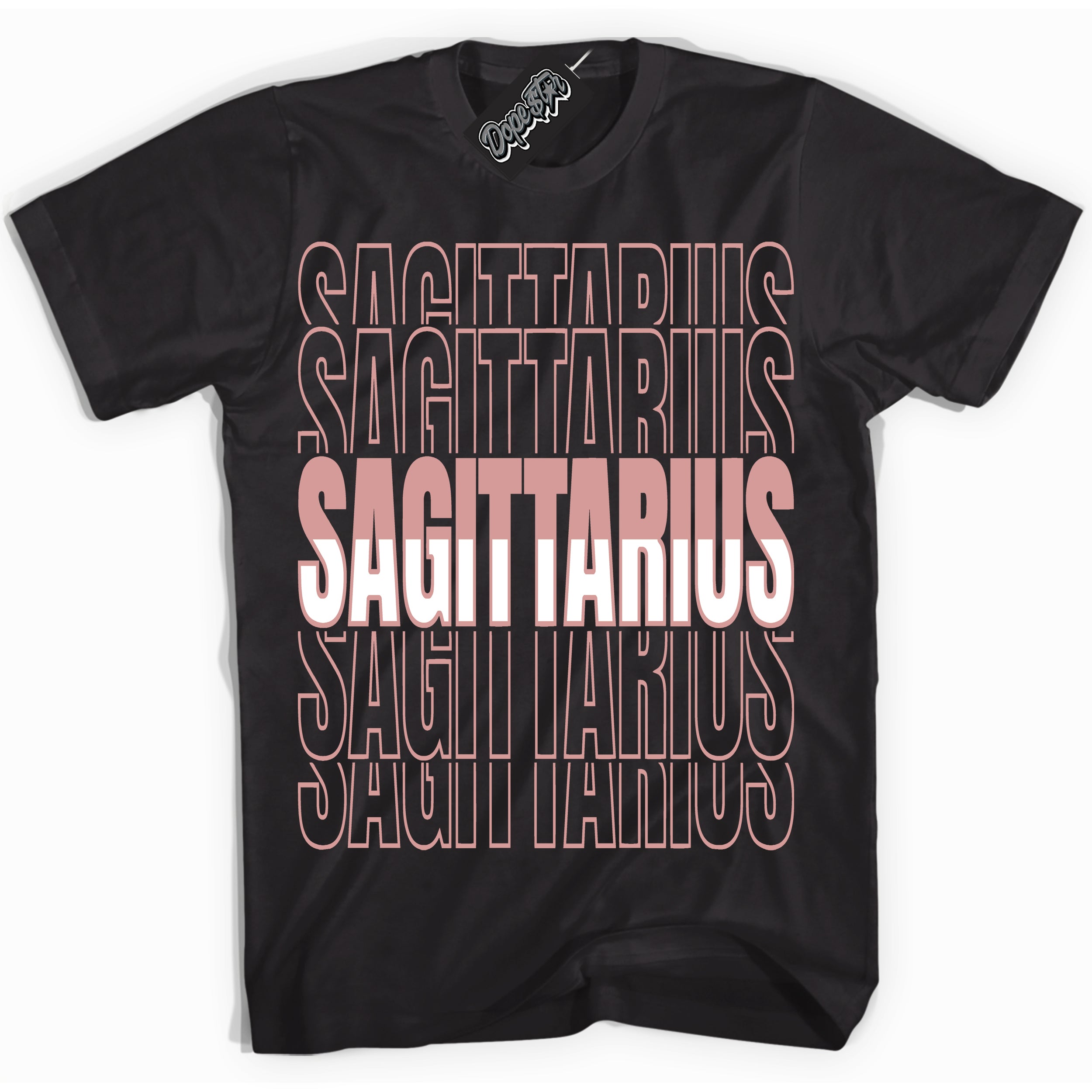 Cool Black Shirt with “ Sagittarius ” design that perfectly matches Legend Pink 11s Jordans.

