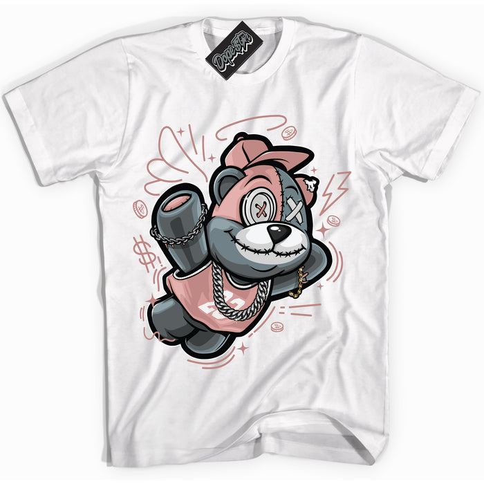 Cool White Shirt with “ Slam Dunk Bear ” design that perfectly matches Legend Pink 11s Jordans.
