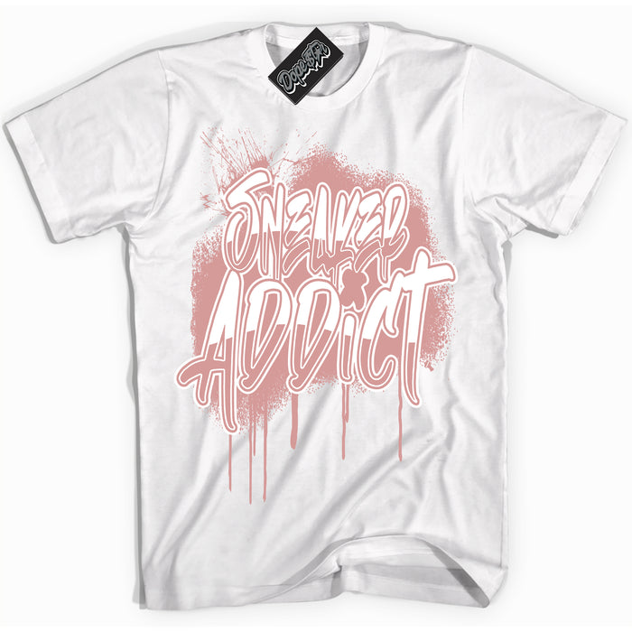 Cool White Shirt with “ Sneaker Addict ” design that perfectly matches Legend Pink 11s Jordans.
