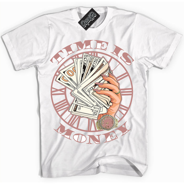 Cool White Shirt with “ Time Is Money ” design that perfectly matches Legend Pink 11s Jordans.
