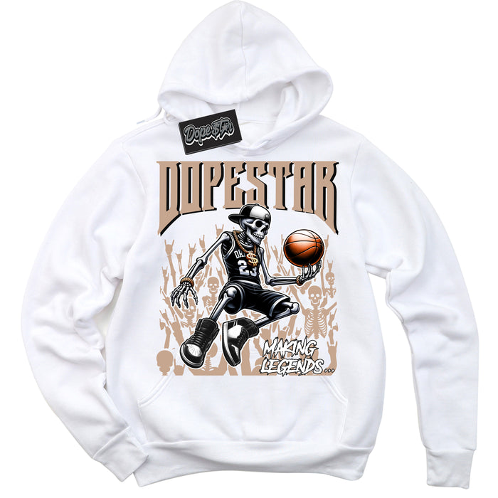 Cool White Hoodie with “ Making Legends ”  design that Perfectly Matches Neapolitan 11s Sneakers.