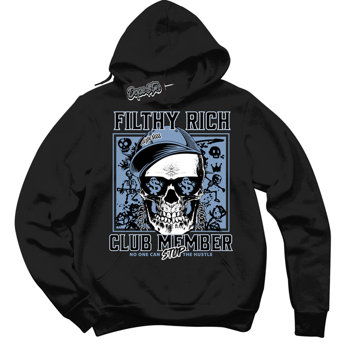 Cool Black Hoodie with “ Filthy Rich ”  design that Perfectly Matches Space Jam 11s Sneakers.