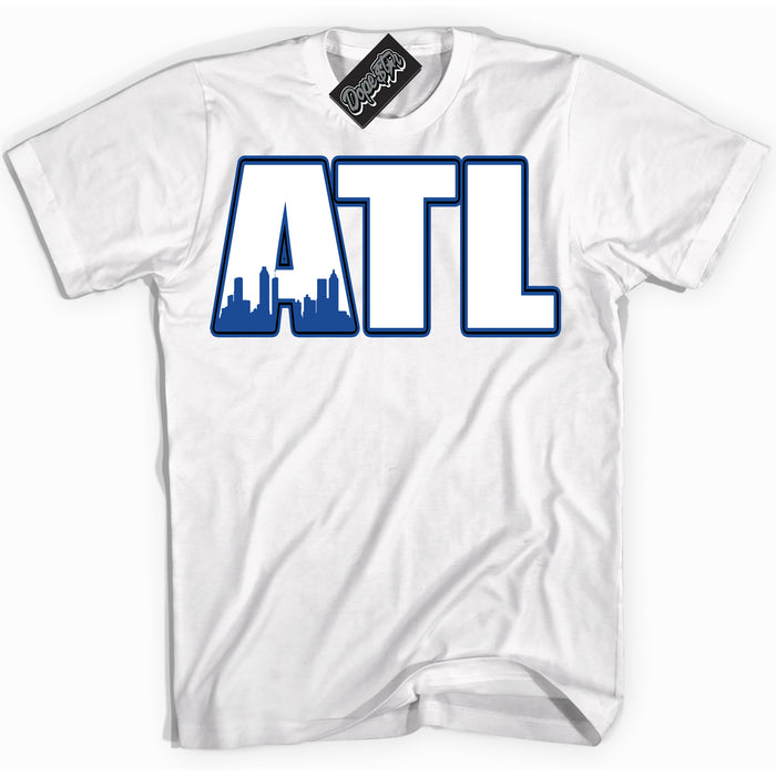 AJ12 Retro Blueberry ‘Atlanta’ – White Streetwear T-Shirt | Sneaker Matching shirt for AJ12 Retro Blueberry | Men's and Women's Streetwear Graphic Tee by Sneaker Shirts Outlet.
