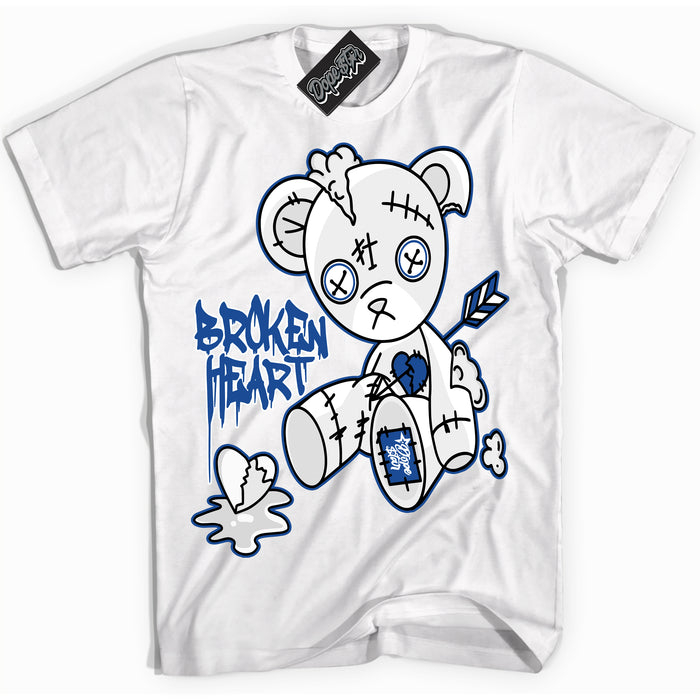 AJ12 Retro Blueberry ‘Broken Heart Bear’ – White Streetwear T-Shirt | Sneaker Matching shirt for AJ12 Retro Blueberry | Men's and Women's Streetwear Graphic Tee by Sneaker Shirts Outlet.
