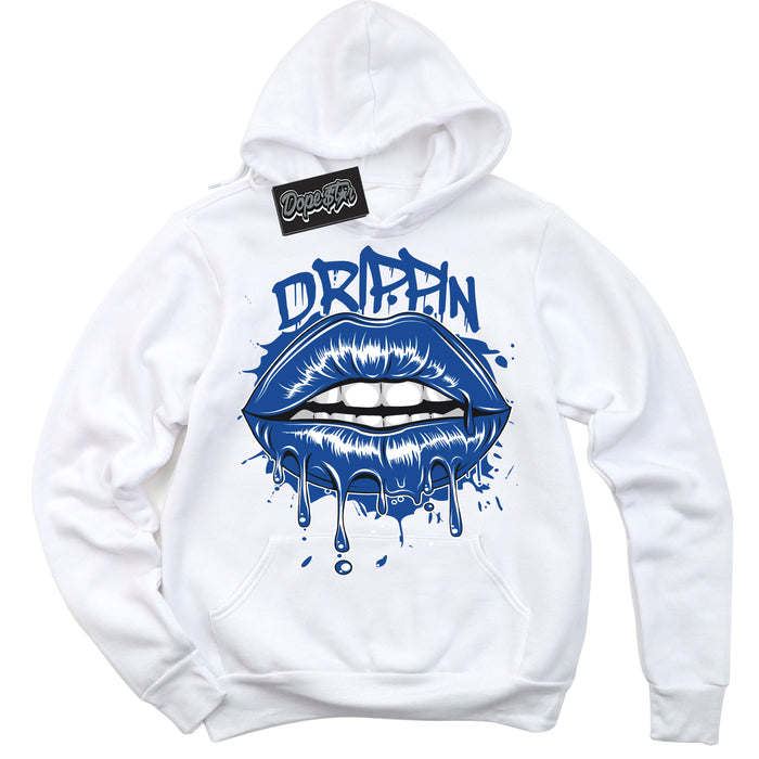 AJ12 Retro Blueberry ‘Drippin’ – White Streetwear Hoodie | Sneaker Matching sweatshirt for AJ12 Retro Blueberry | Men's and Women's Streetwear Graphic Hoodie by Sneaker Shirts Outlet.
