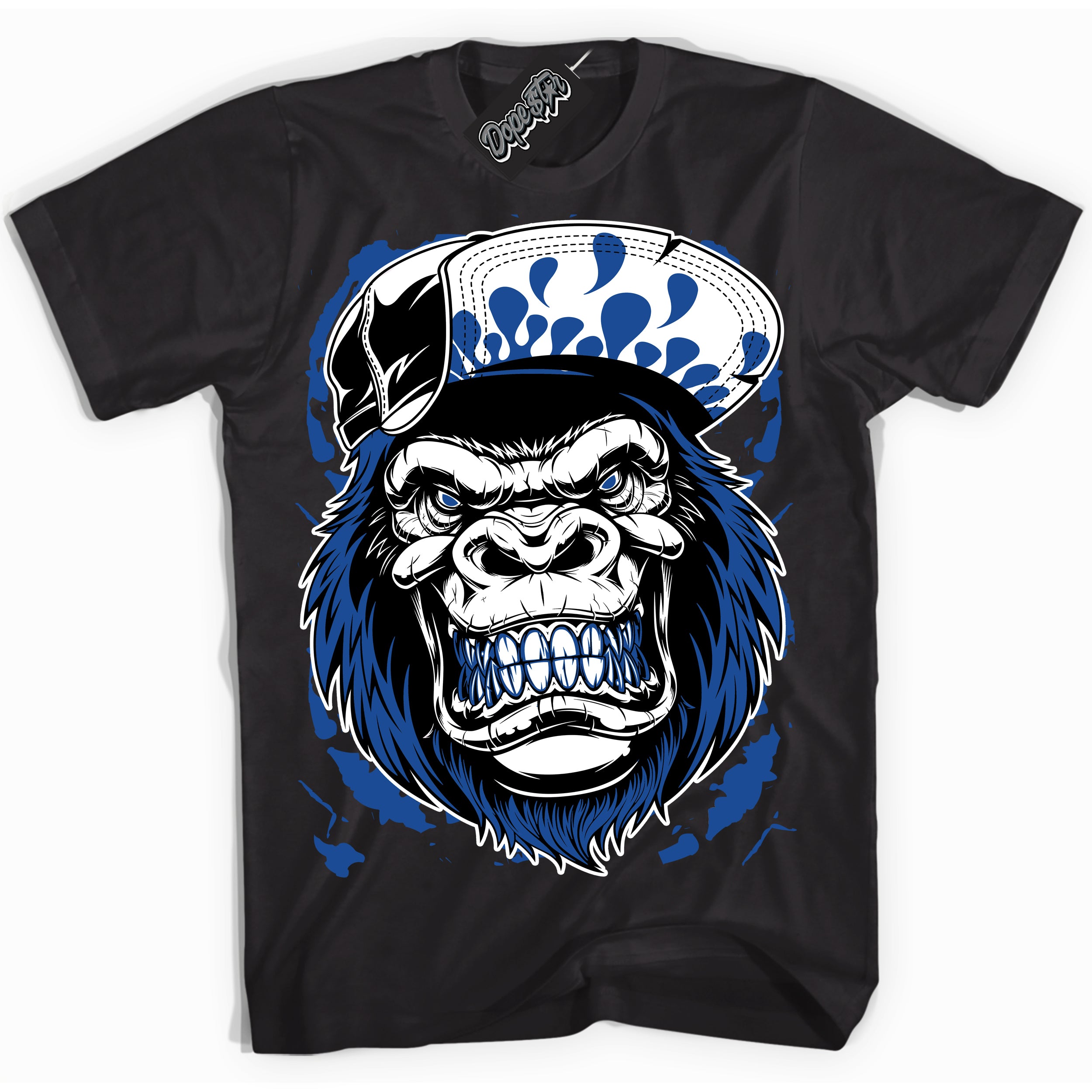 AJ12 Retro Blueberry ‘Gorilla Beast’ – Black Streetwear T-Shirt | Sneaker Matching shirt for AJ12 Retro Blueberry | Men's and Women's Streetwear Graphic Tee by Sneaker Shirts Outlet.
