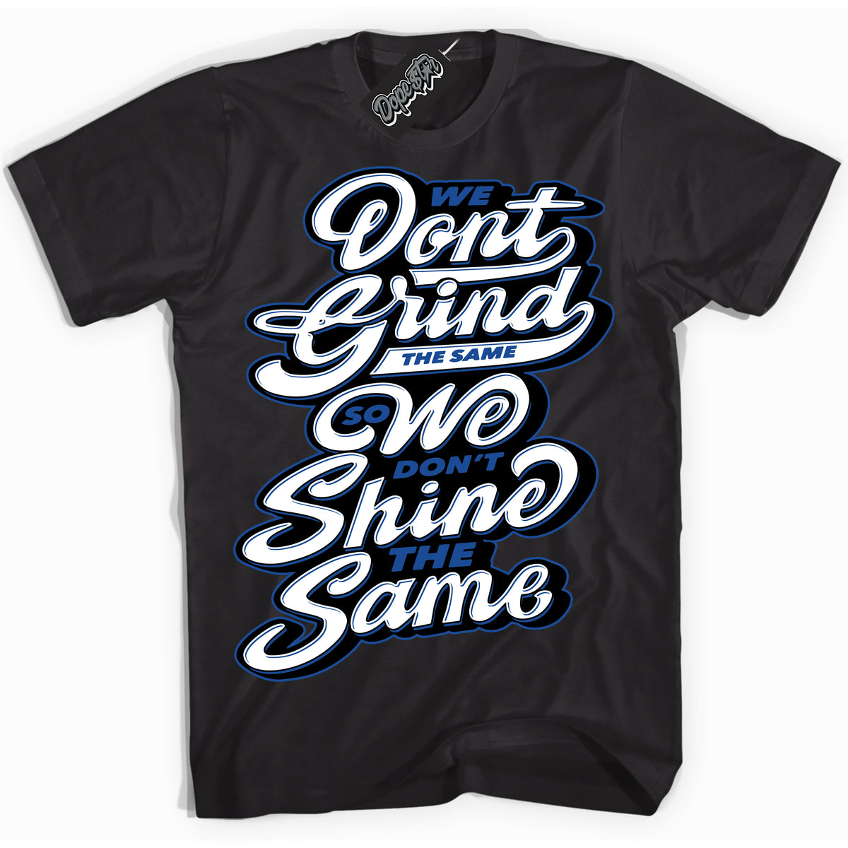 AJ12 Retro Blueberry ‘Grind Shine’ – Black Streetwear T-Shirt | Sneaker Matching shirt for AJ12 Retro Blueberry | Men's and Women's Streetwear Graphic Tee by Sneaker Shirts Outlet.
