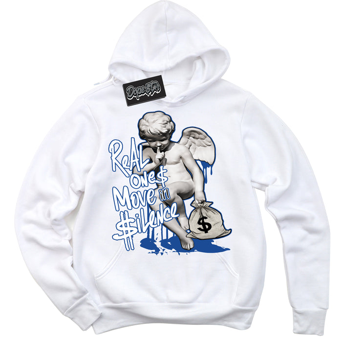 AJ12 Retro Blueberry ‘Real Ones Cherub’ – White Streetwear Hoodie | Sneaker Matching sweatshirt for AJ12 Retro Blueberry | Men's and Women's Streetwear Graphic Hoodie by Sneaker Shirts Outlet.
