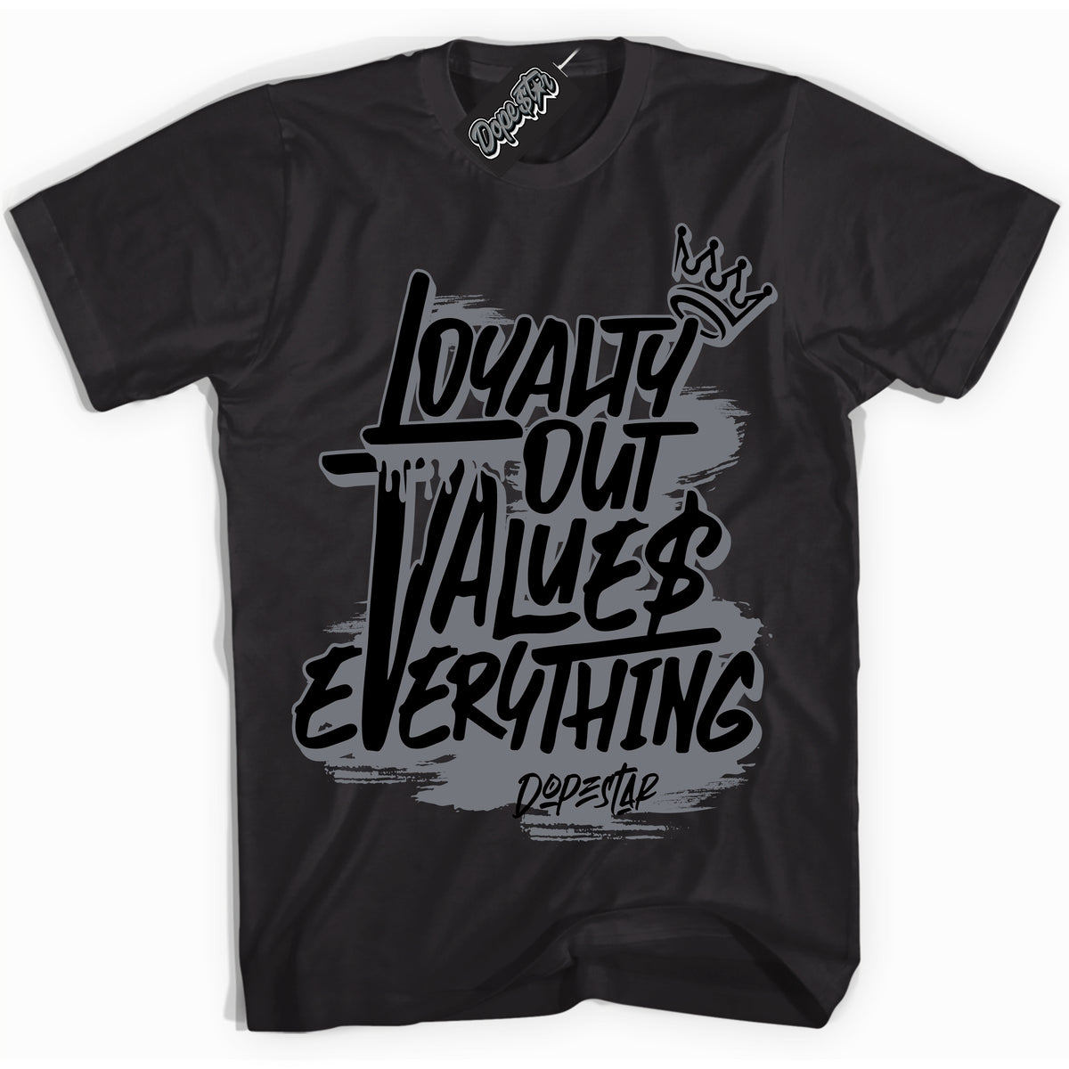 AJ12 Retro Barons ‘Loyalty Out Values Everything – Black Streetwear T-Shirt | Sneaker Matching shirt for AJ12 Retro Barons | Graphic Tee for Men & Women Streetwear by Sneaker Shirts Outlet.
