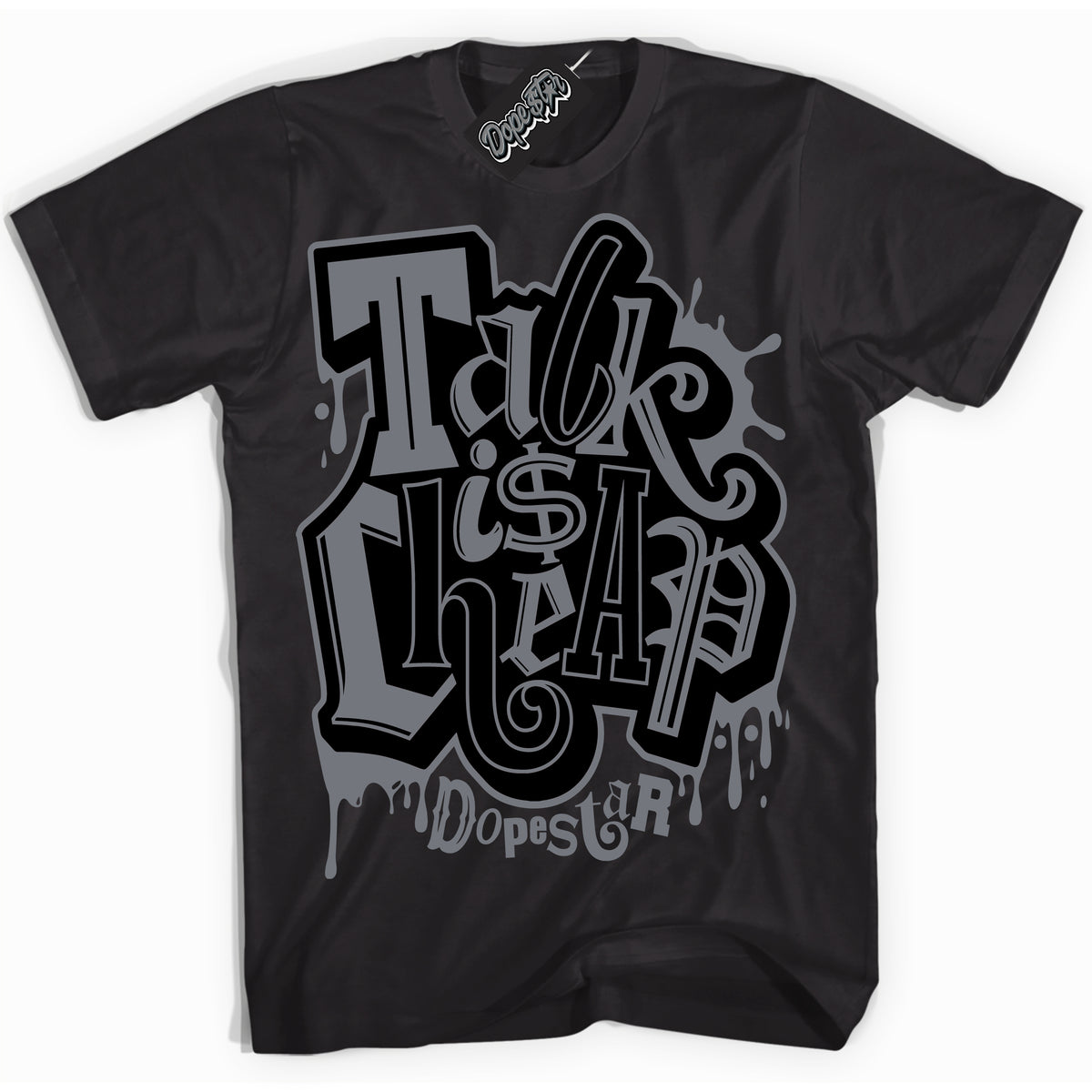 AJ12 Retro Barons ‘Talk Is Cheap – Black Streetwear T-Shirt | Sneaker Matching shirt for AJ12 Retro Barons | Graphic Tee for Men & Women Streetwear by Sneaker Shirts Outlet.