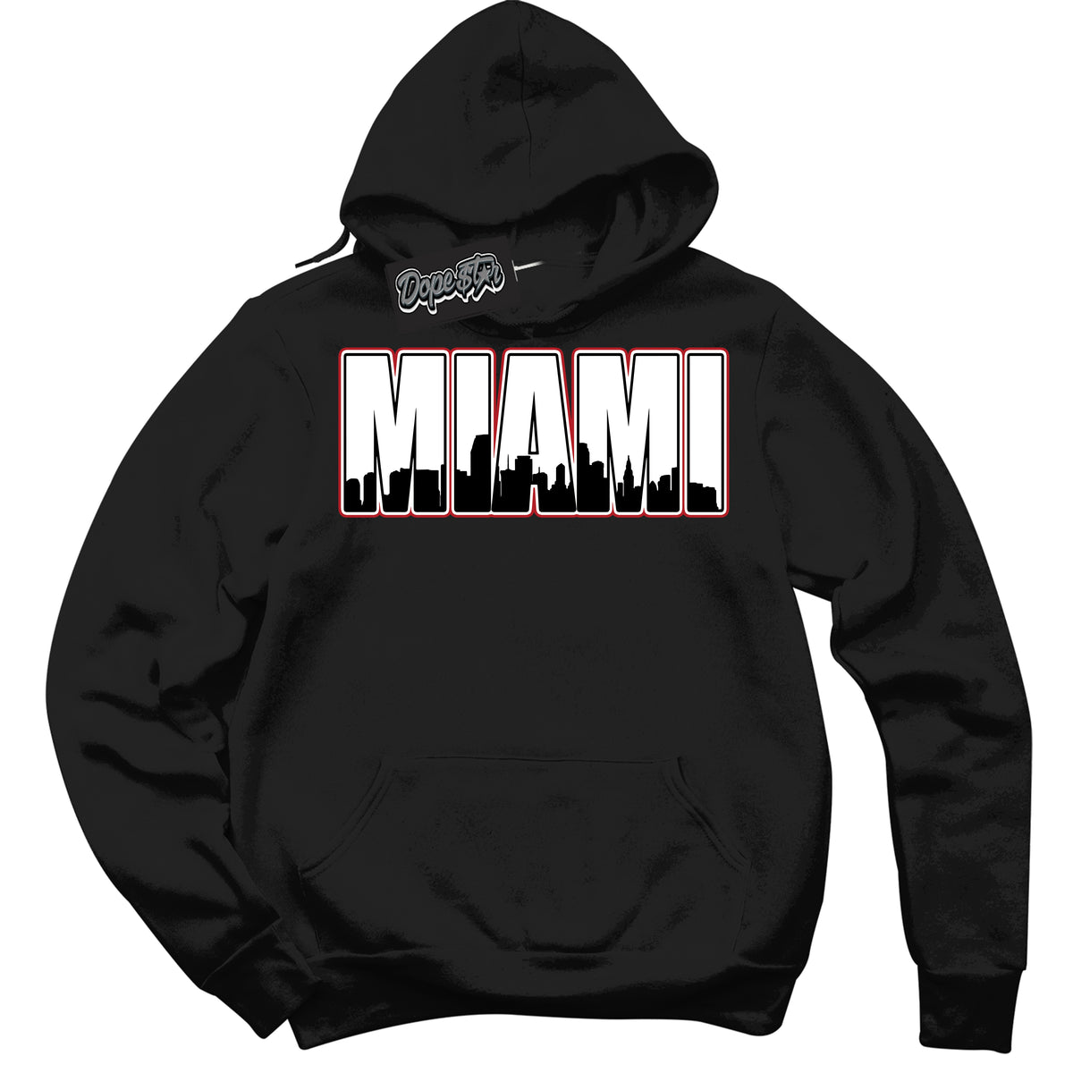 Cool Black Hoodie with “ Miami ”  design that Perfectly Matches Taxi Flip 12s Sneakers.