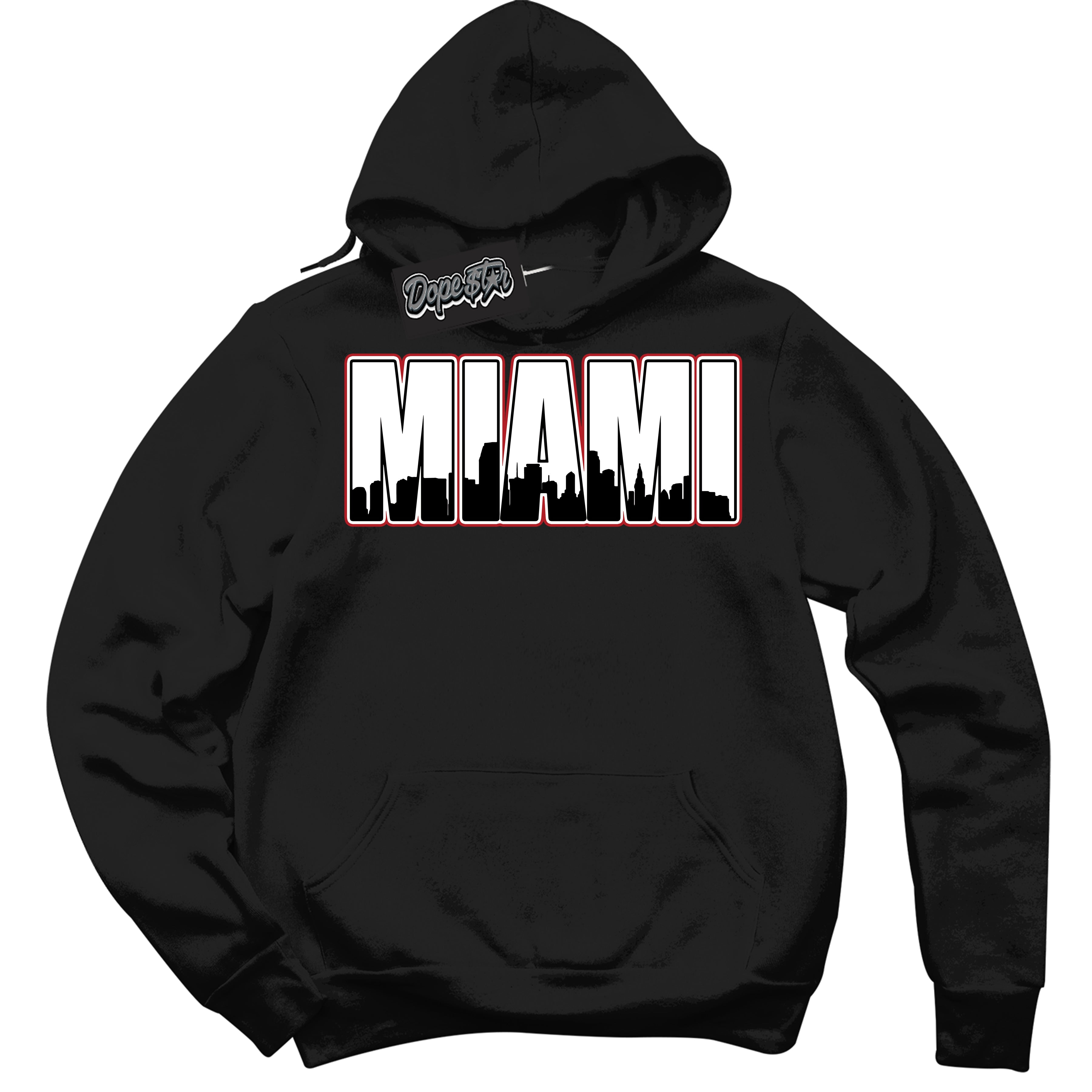 Cool Black Hoodie with “ Miami ”  design that Perfectly Matches Taxi Flip 12s Sneakers.