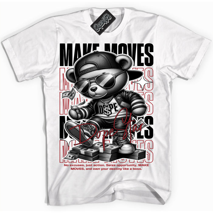 Cool White Shirt with “ Makin Moves” design that perfectly matches Taxi Flip 12s Sneakers.