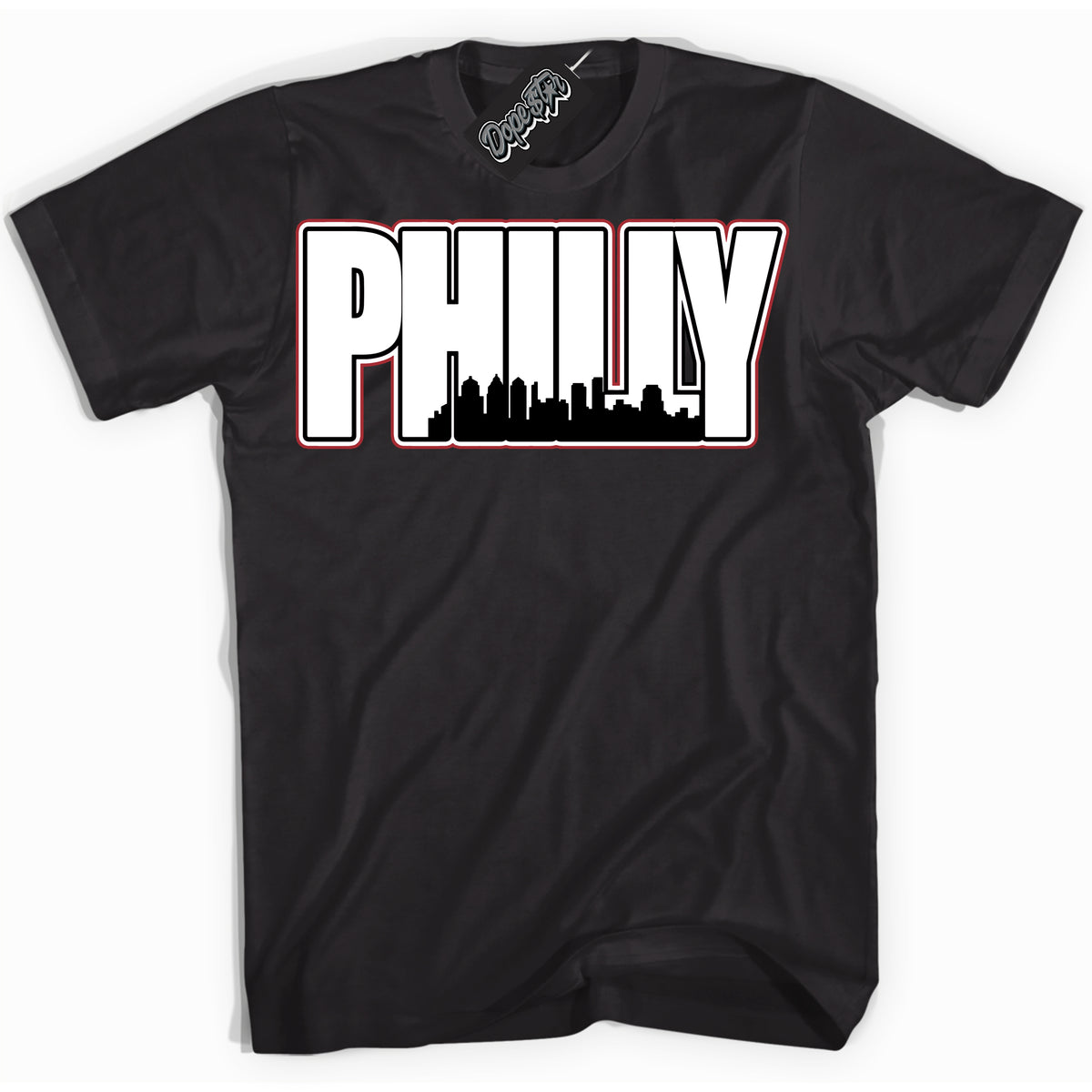 Cool Black Shirt with “ Philly” design that perfectly matches Taxi Flip 12s Sneakers.