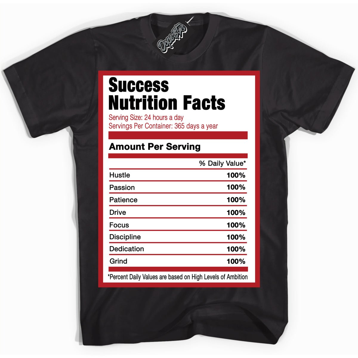 Cool Black Shirt with “ Success Nutrition” design that perfectly matches Taxi Flip 12s Sneakers.