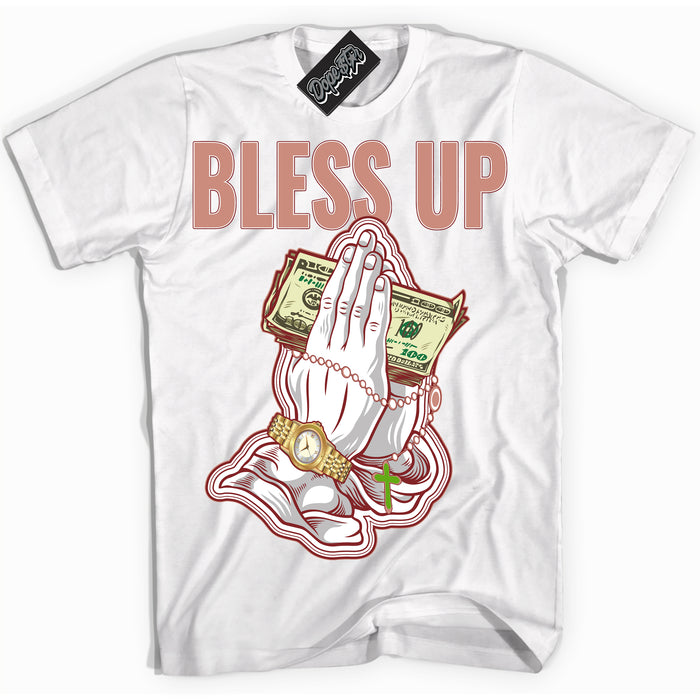 Cool White Shirt with “Bless Up” design that perfectly matches the Dune Red 13s Jordans.