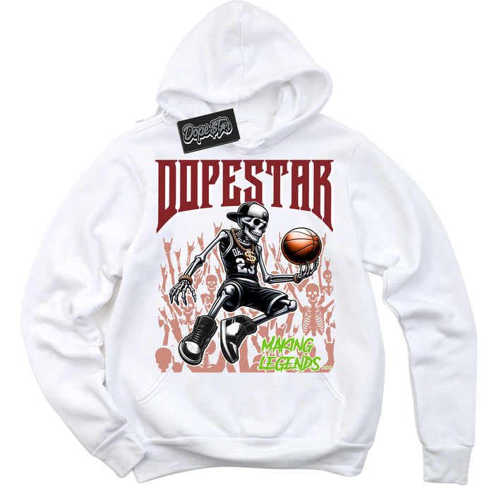 Cool White Hoodie with “Making Legends” design that Perfectly Matches Dune Red 13s Jordans.