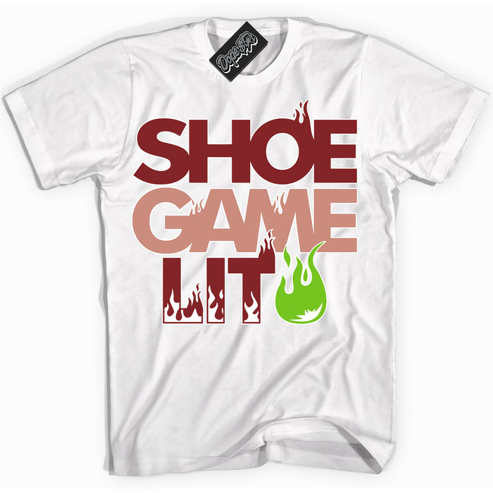 Cool White Shirt with “Shoe Game Lit” design that perfectly matches the Dune Red 13s Jordans.