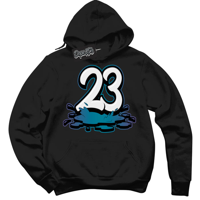 Cool Black Hoodie with “ 23 Melting ”  design that Perfectly Matches Love Letter 14s Sneakers.