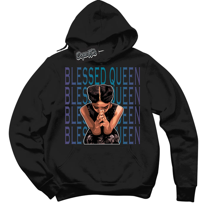 Cool Black Hoodie with “ Blessed Queen ”  design that Perfectly Matches Love Letter 14s Sneakers.