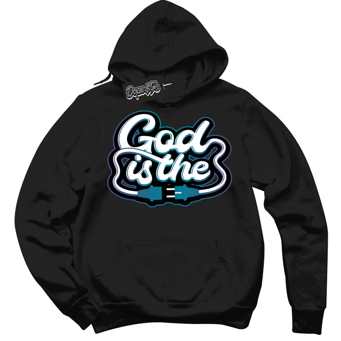 Cool Black Hoodie with “ God Is The ”  design that Perfectly Matches Love Letter 14s Sneakers.