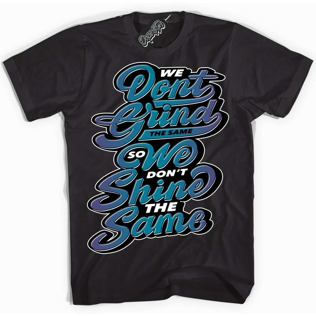 Cool Black Shirt with “ Grind Shine” design that perfectly matches Love Letter 14s Sneakers.