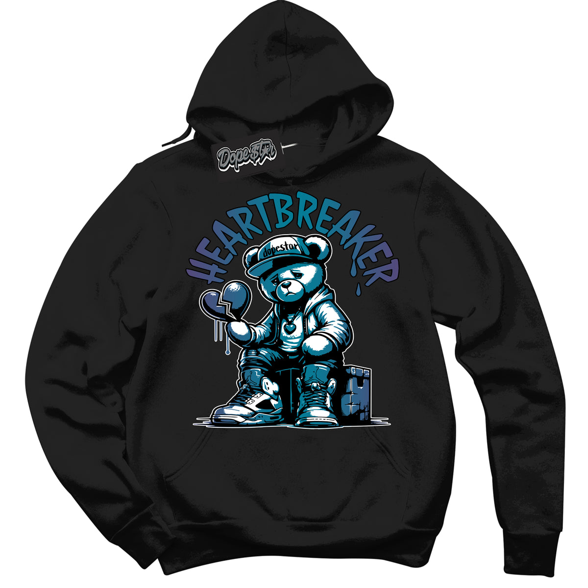 Cool Black Hoodie with “ Heartbreaker Bear ”  design that Perfectly Matches Love Letter 14s Sneakers.