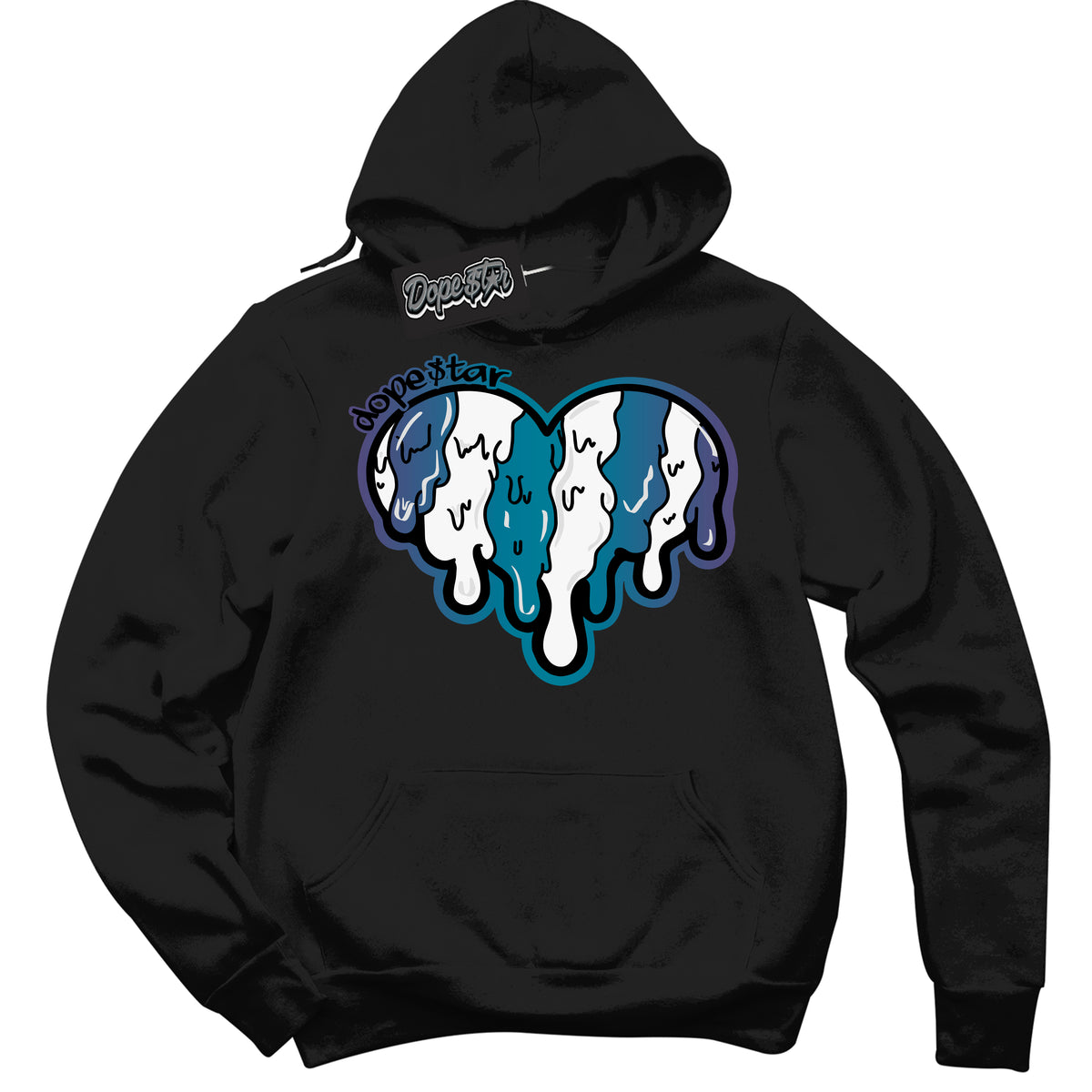 Cool Black Hoodie with “ Melting Heart ”  design that Perfectly Matches Love Letter 14s Sneakers.