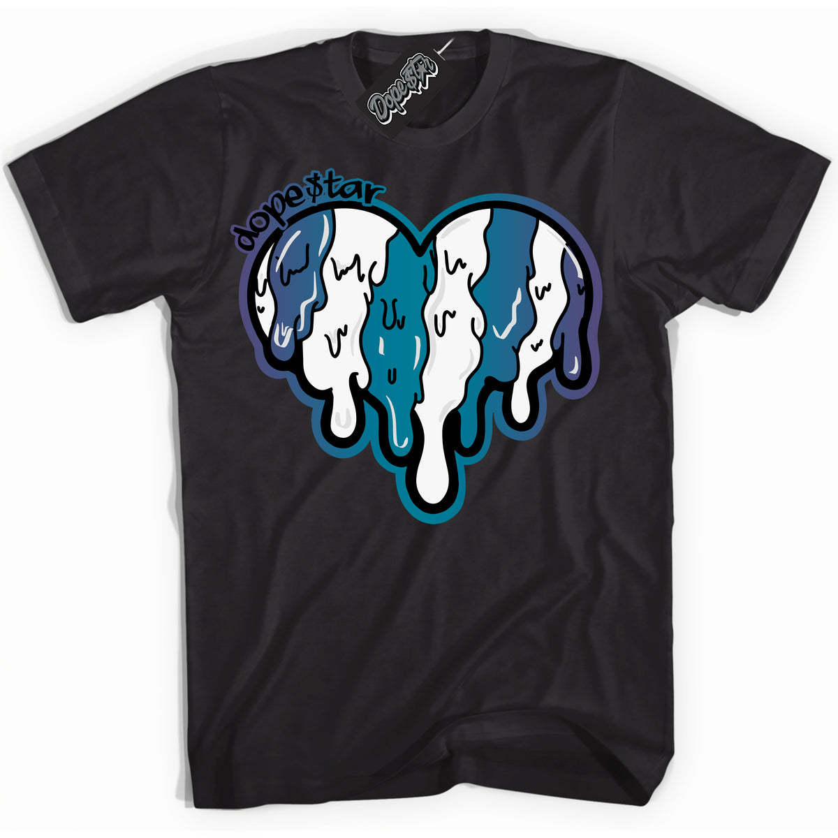 Cool Black Shirt with “ Melting Heart” design that perfectly matches Love Letter 14s Sneakers.