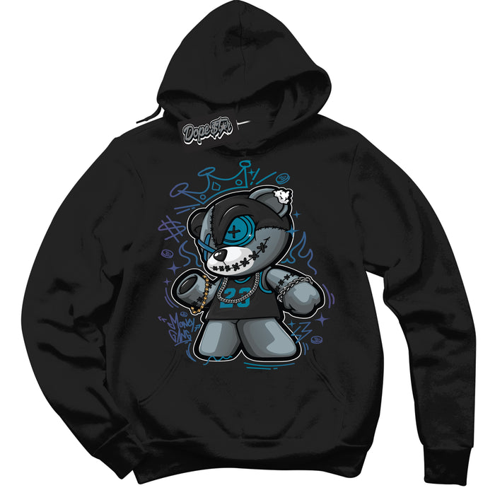 Cool Black Hoodie with “ Money Gang Bear ”  design that Perfectly Matches Love Letter 14s Sneakers.