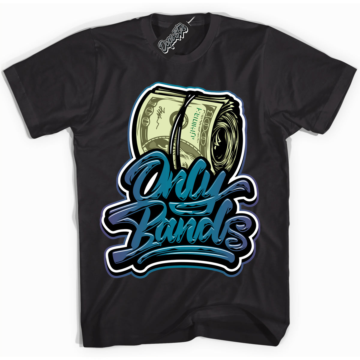 Cool Black Shirt with “ Only Bands” design that perfectly matches Love Letter 14s Sneakers.