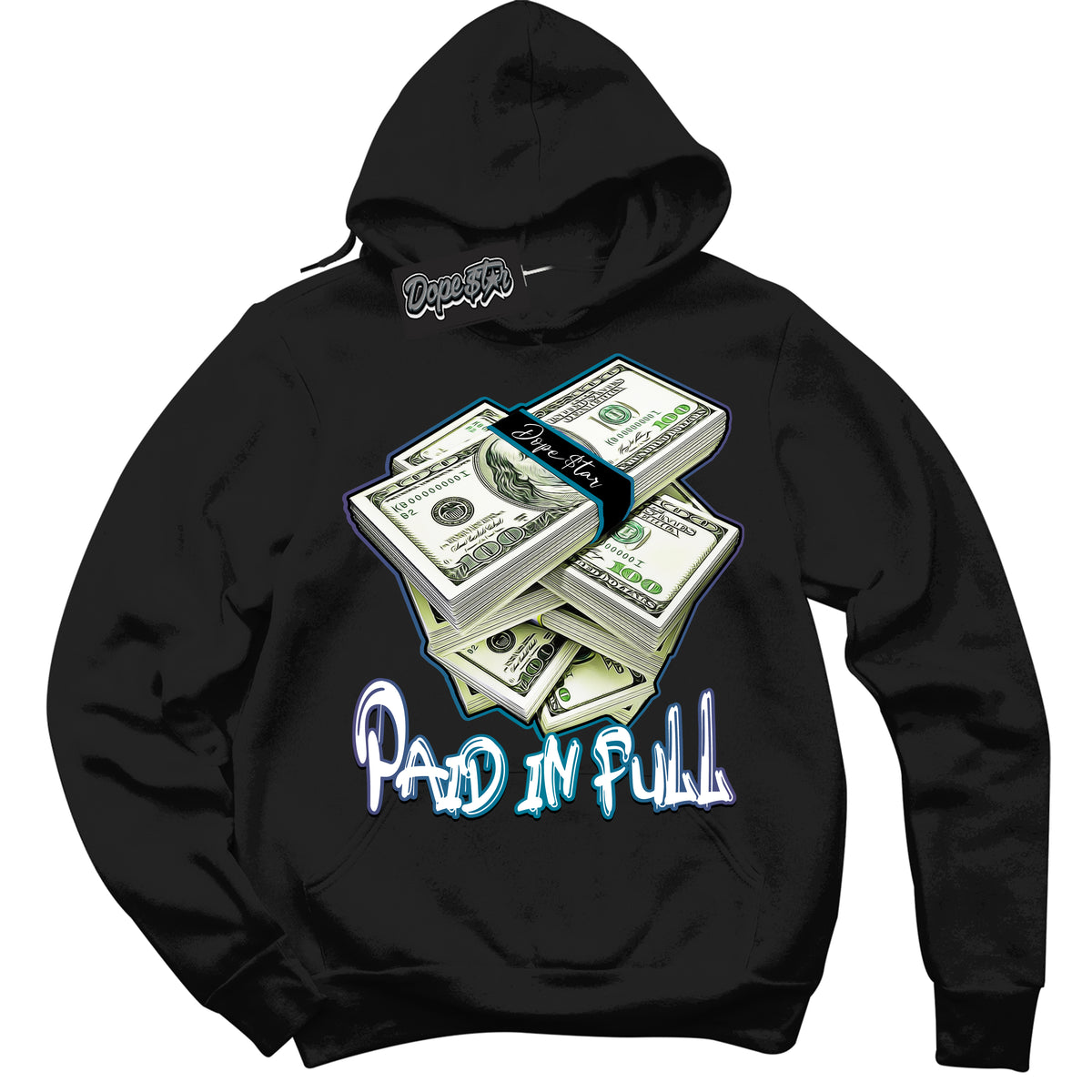Cool Black Hoodie with “ Paid In Full ”  design that Perfectly Matches Love Letter 14s Sneakers.