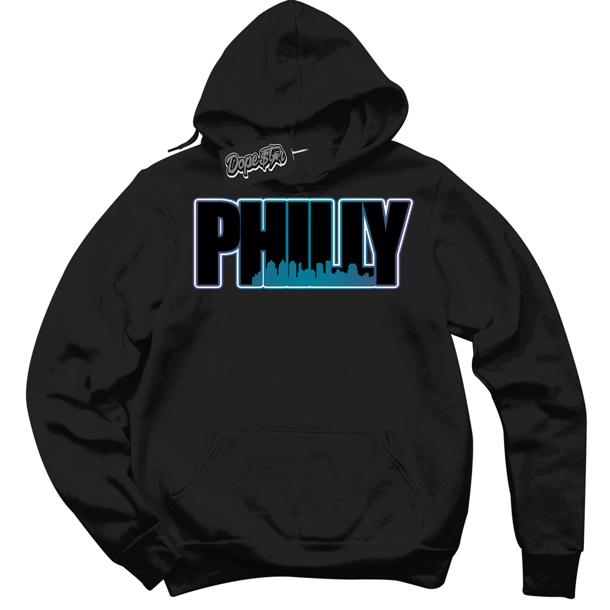 Cool Black Hoodie with “ Philly ”  design that Perfectly Matches Love Letter 14s Sneakers.