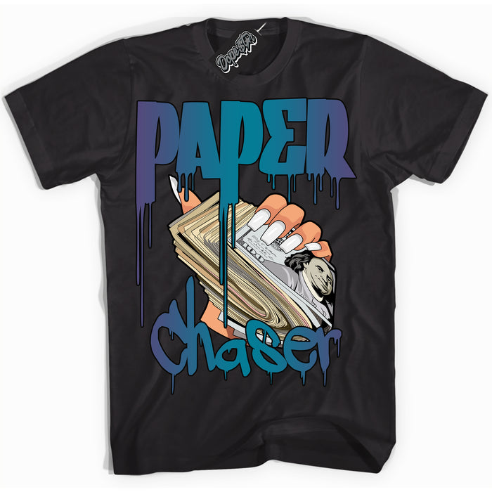 Cool Black Shirt with “ Paper Chaser” design that perfectly matches Love Letter 14s Sneakers.