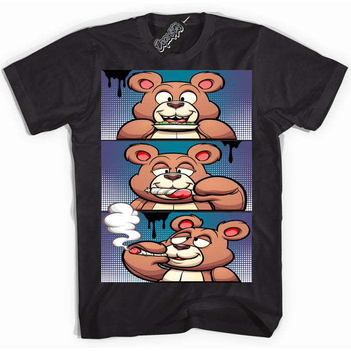 Cool Black Shirt with “ Roll It Lick It Smoke It Bear” design that perfectly matches Love Letter 14s Sneakers.