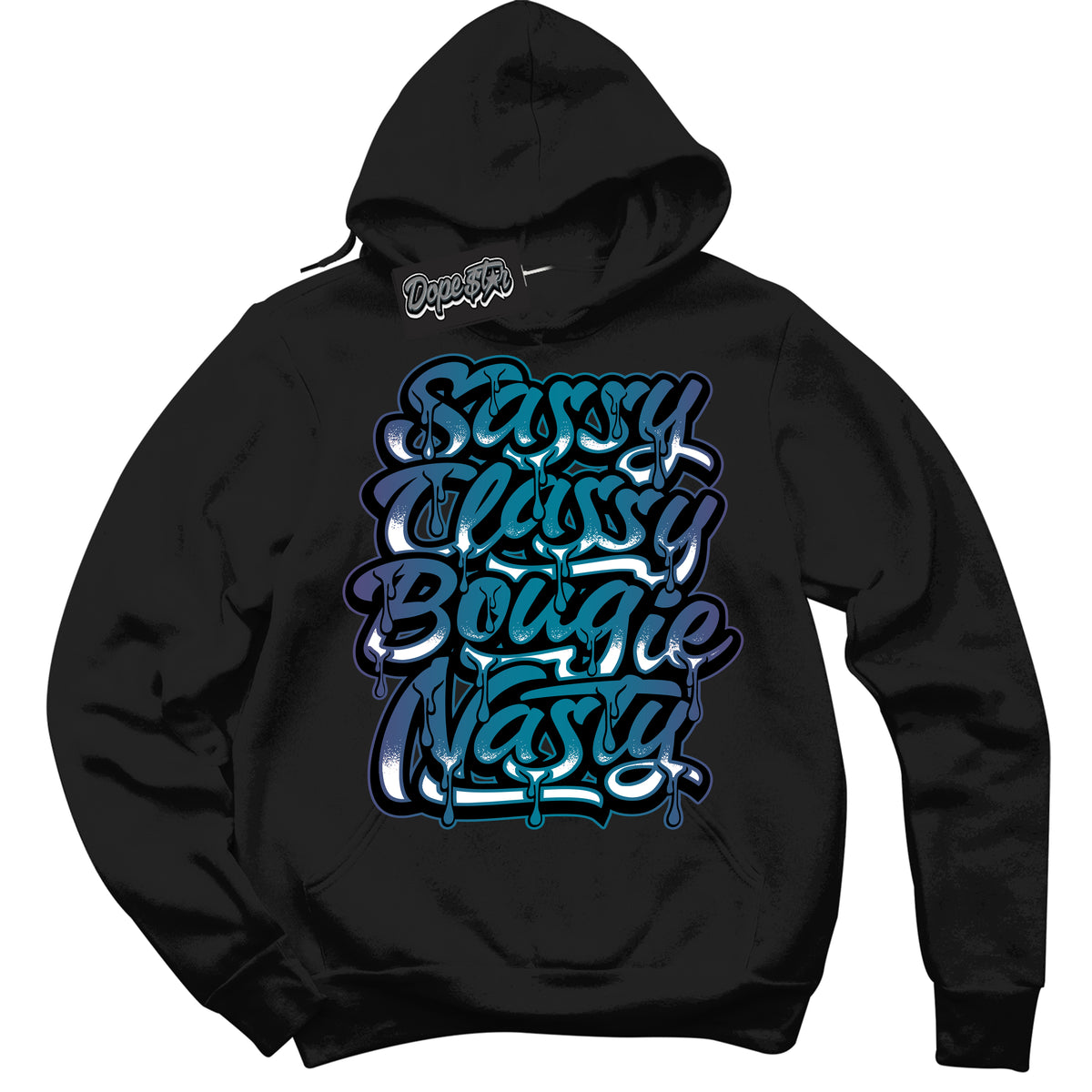 Cool Black Hoodie with “ Sassy Classy ”  design that Perfectly Matches Love Letter 14s Sneakers.