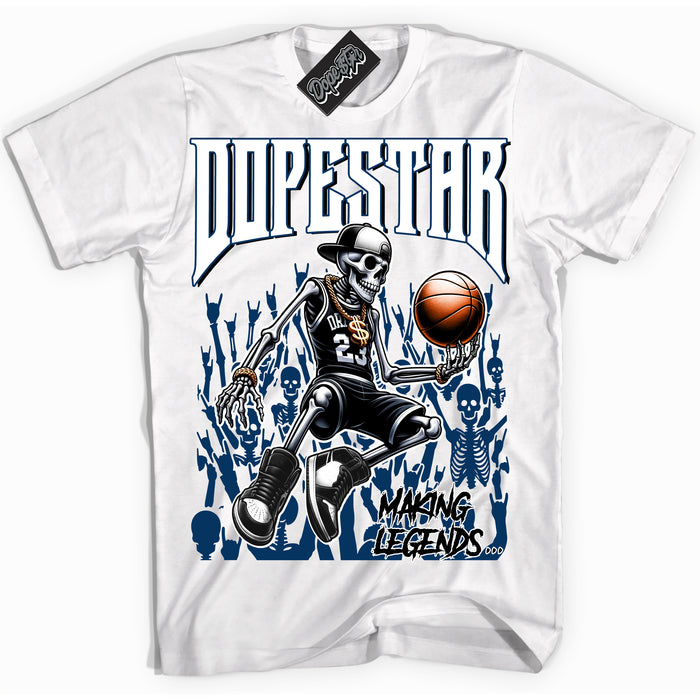 Cool White Shirt with “Making Legends” design that perfectly matches the Midnight Navy 1s Jordans.