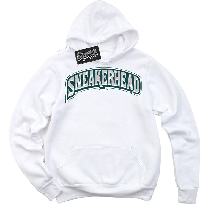 Cool White Hoodie with “Sneakerhead” design that Perfectly Matches Oxidized Green 1s Jordans.