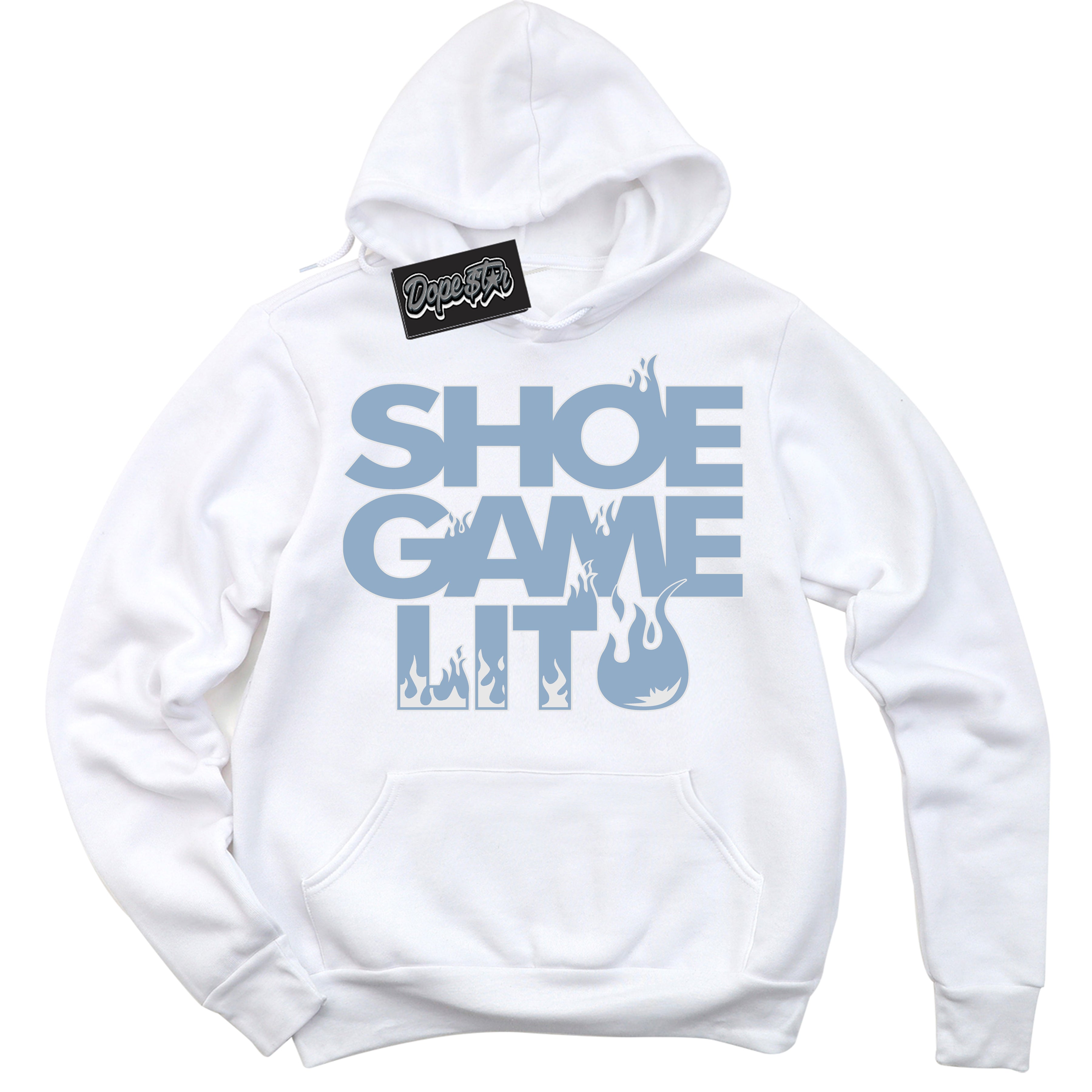 Cool White Hoodie with “ Shoe Game Lit '' design that Perfectly Matches  Aluminum 1s Sneakers.