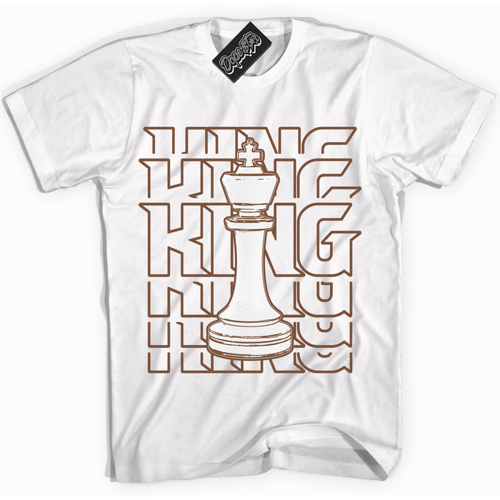 AJ1 Low Archaeo Brown White 'King Chess' Shirt - White Streetwear Mockup | Sneakerhead T-shirt Matching Archaeo Brown White AJ1 Lows | Limited Edition Jordan 1 Low Archaeo Brown White Shirt for Men & Women | Drip with Your Archaeo Brown White 1s Kicks | Sneakerhead Fashion Must-Have.