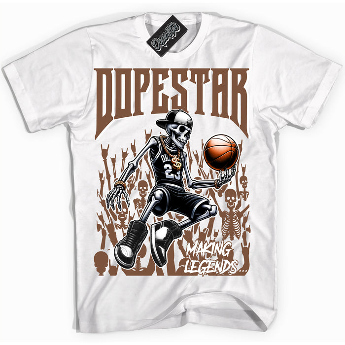AJ1 Low Archaeo Brown White 'Making Legends' Shirt - White Streetwear Mockup | Sneakerhead T-shirt Matching Archaeo Brown White AJ1 Lows | Limited Edition Jordan 1 Low Archaeo Brown White Shirt for Men & Women | Drip with Your Archaeo Brown White 1s Kicks | Sneakerhead Fashion Must-Have.