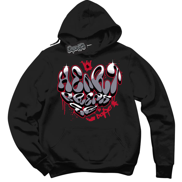 Cool Black Hoodie with “ Heartbreaker Graffiti '' design that Perfectly Matches  Cement Grey Fire Red 1s Sneakers.