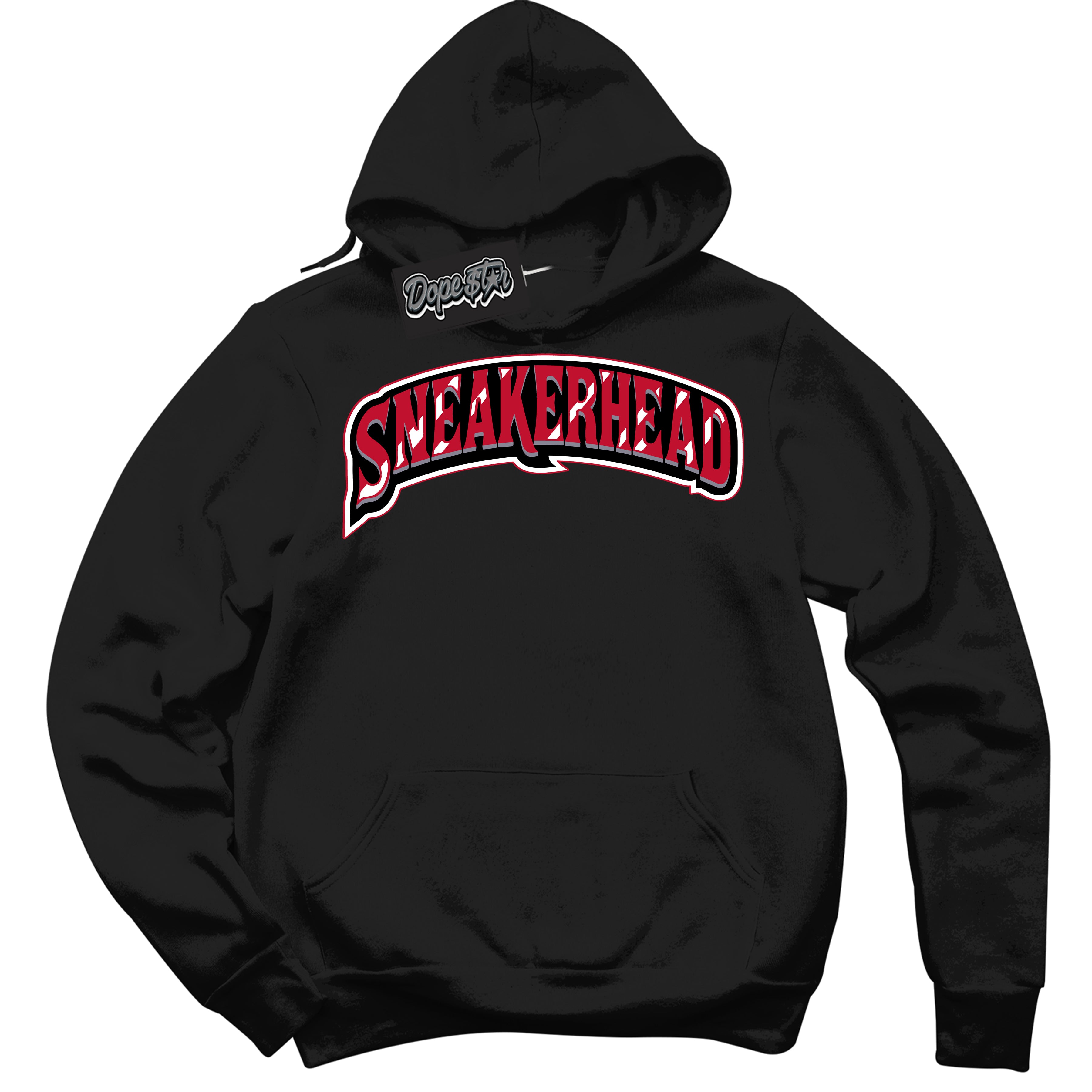 Cool Black Hoodie with “ Sneakerhead '' design that Perfectly Matches  Cement Grey Fire Red 1s Sneakers.