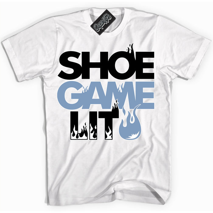 Cool White Shirt with “ Shoe Game Lit ” design that perfectly matches Concord 1s Sneakers.